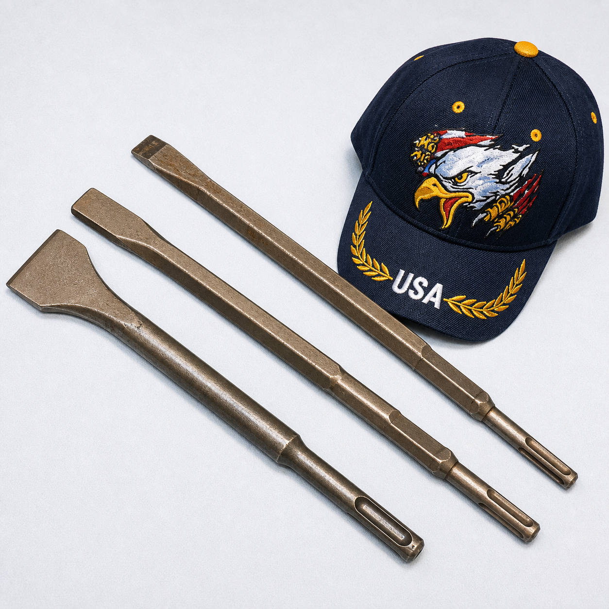 HILTI - BOSH CHISEL TE-H 2", 1", 3/4" PREOWNED, FREE HAT