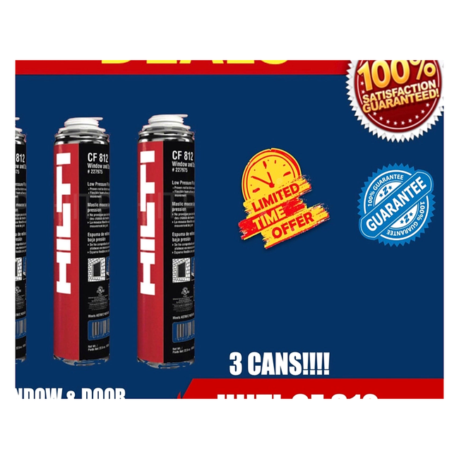 HILTI CF 812 WINDOW & DOOR FOAM (3 CAN)