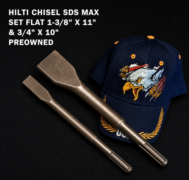 HILTI CHISEL SDS MAX FLAT (1-3/8" X 11") & (3/4" X 10") PREOWNED