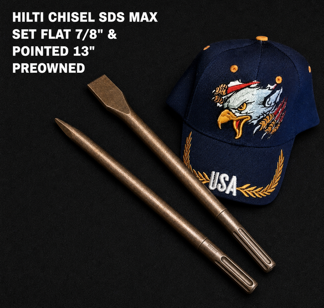 HILTI CHISEL SDS MAX SET FLAT 7/8" AND POINTED 13", PREOWNED
