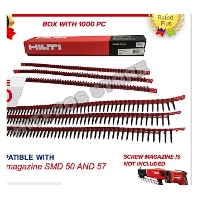 HILTI COLLATED SCREWS 6X1 1/8 PBH M BOX WITH 1000