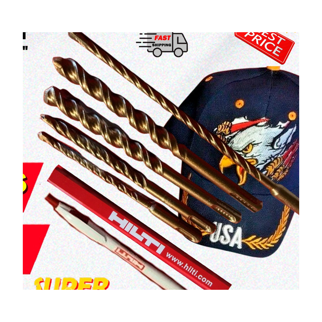 HILTI DRILL BIT 1/2", 3/8" SDS PLUS, SET OF 5