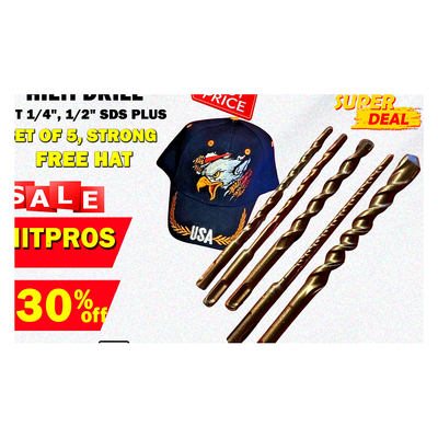 HILTI DRILL BIT 1/4", 1/2" SDS PLUS, STRONG, SET OF 5