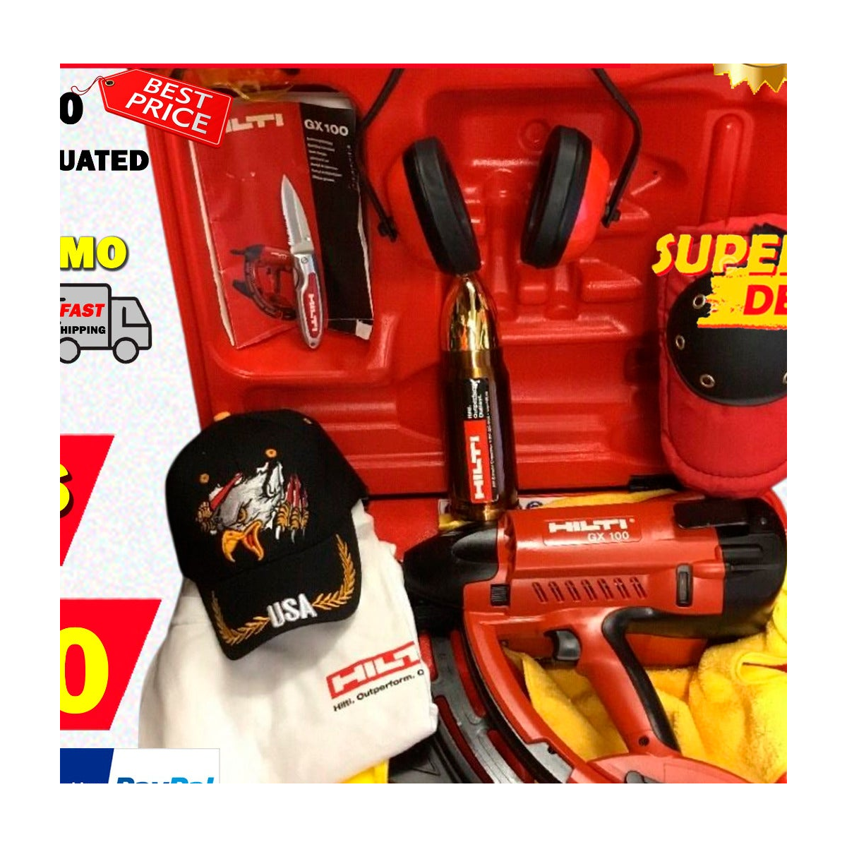 HILTI GX 100 GAS POWERED ACTUATED NAIL GUN, PREOWNED