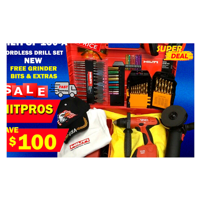 HILTI SF 150-A CORDLESS DRILL SET, NEW, FREE BITS, GRINDER, EXTRAS