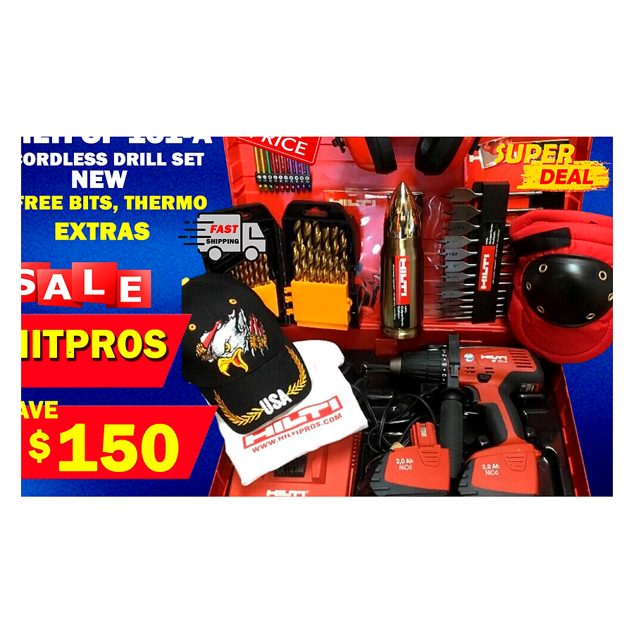 HILTI SF 151-A CORDLESS DRILL SET, NEW, FREE BITS, THERMO, EXTRAS