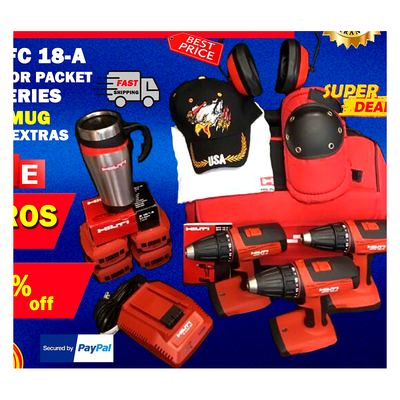 HILTI SFC 18-A, CONTRACTOR PACKET, NEW, 4 BAT, FREE MUG