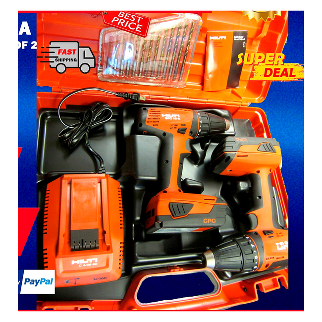 HILTI SFC 18-A CORDLESS DRILL SET OF 2, BRAND NEW