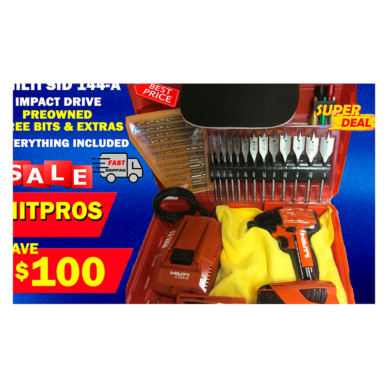 HILTI SID 144-A IMPACT DRIVER, PREOWNED, FREE BITS & EXTRAS/DURABLE
