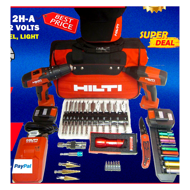 HILTI SID & SF 2H-A DRILL/DRIVER 12 VOLTS COMBO, NEWEST MODEL