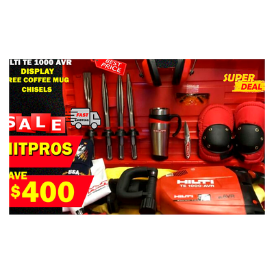 HILTI TE 1000 AVR HAMMER BREAKER, DISPLAY, FREE COFFEE MUG, CHISELS
