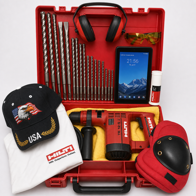 HILTI TE 12 S HAMMER DRILL, PREOWNED, FREE TABLET, EXTRAS
