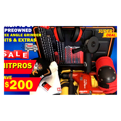 HILTI TE 14, PREOWNED, FREE ANGLE GRINDER, BITS, EXTRAS