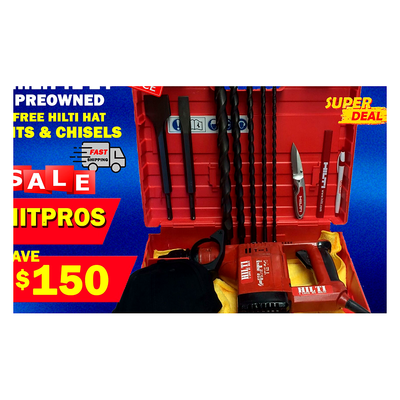 HILTI TE 14 PREOWNED, FREE BITS, CHISELS, HILTI HAT, EXTRAS