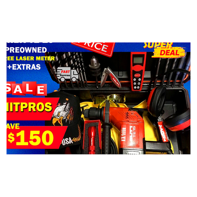 HILTI TE 15, Preowned, Knife, bits, Laser meter, Hat