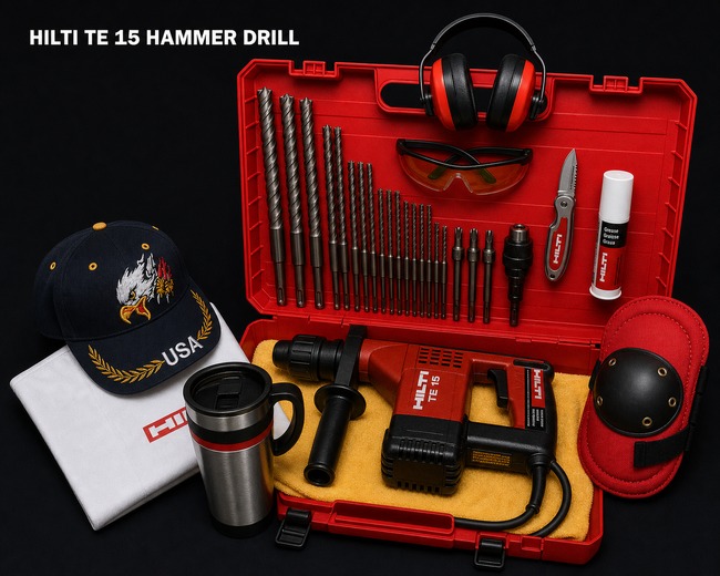HILTI TE 15, PREOWNED, FREE COFFEE MUG, BITS, AND MORE