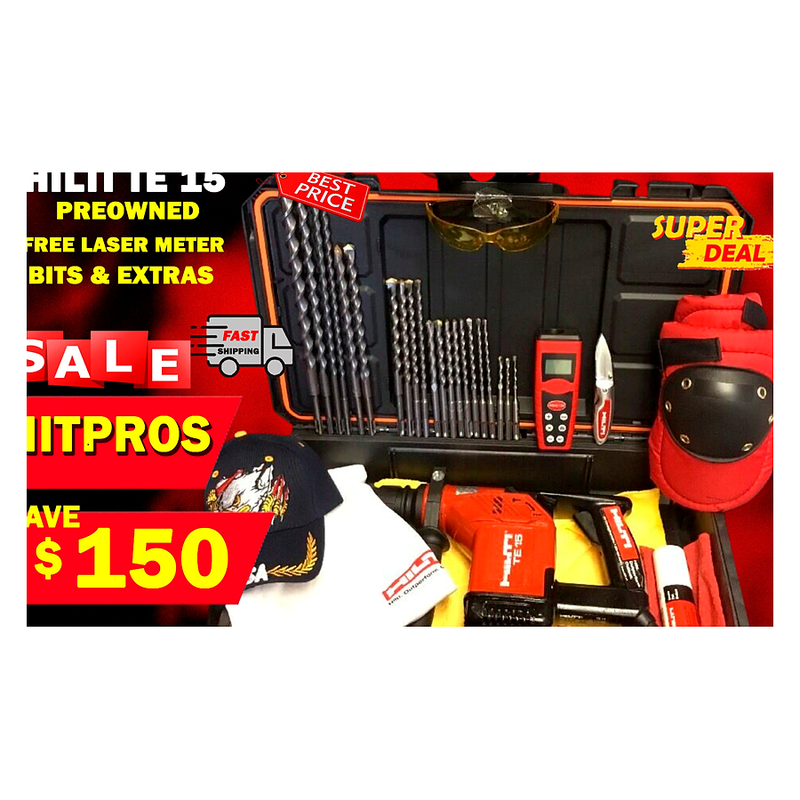 HILTI TE 15 PREOWNED, FREE LASER METER, BITS AND EXTRAS