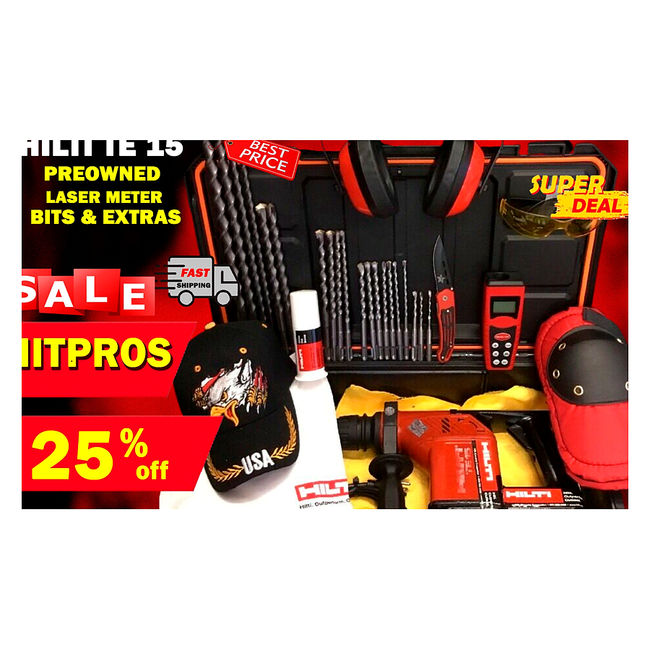 HILTI TE 15, PREOWNED, FREE LASER METER, BITS, AND MORE