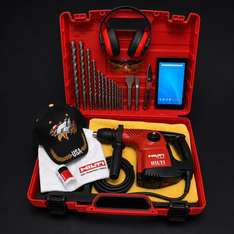 HILTI TE 16-C PREOWNED, FREE TABLET, BITS, CHISELS, A LOT OF EXTRAS