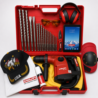 HILTI TE 16 HAMMER DRILL, PREOWNED, FREE TABLET, BITS, EXTRAS