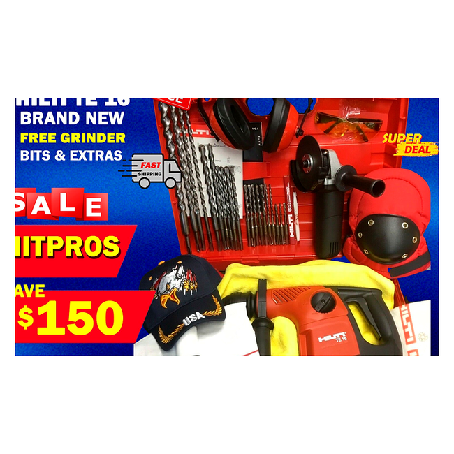 HILTI TE 16, BRAND NEW, FREE GRINDER, BITS, EXTRAS