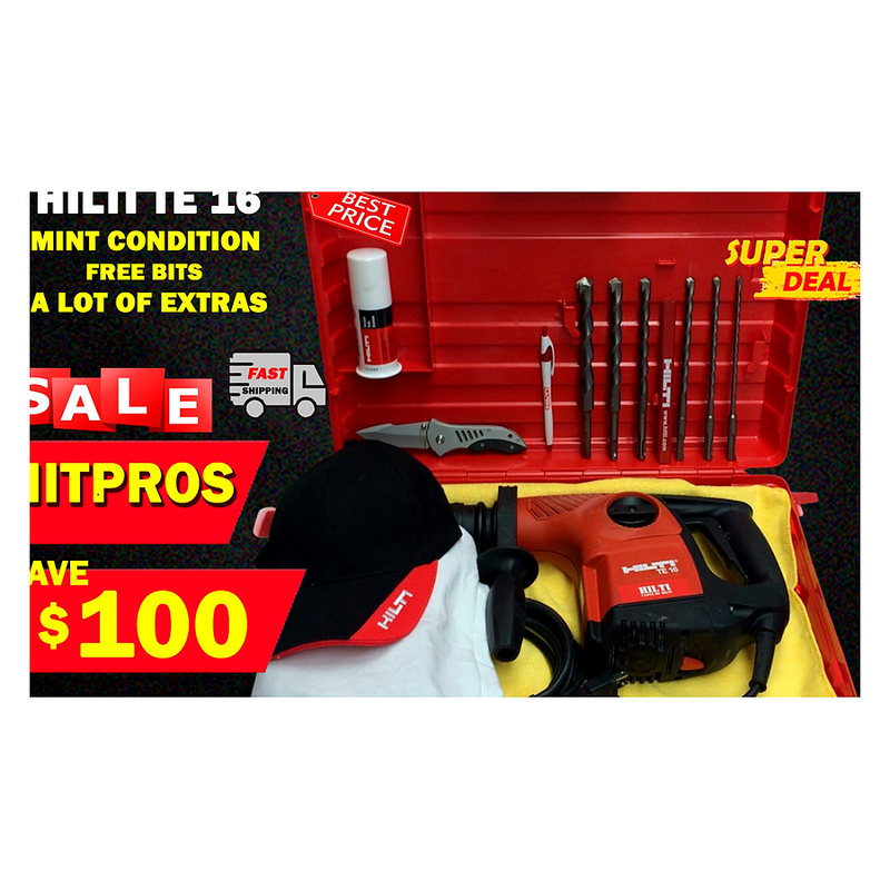 HILTI TE 16, MINT CONDITION, FREE BITS, A LOT OF EXTRAS