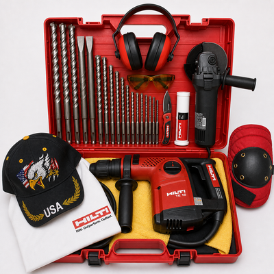 HILTI TE 16, PREOWNED, FREE ANGLE GRINDER, BITS, EXTRAS