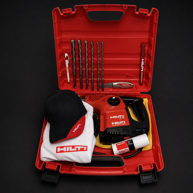 HILTI TE 16, PREOWNED, ORIGINAL, STRONG, DURABLE, FREE DRILL BITS