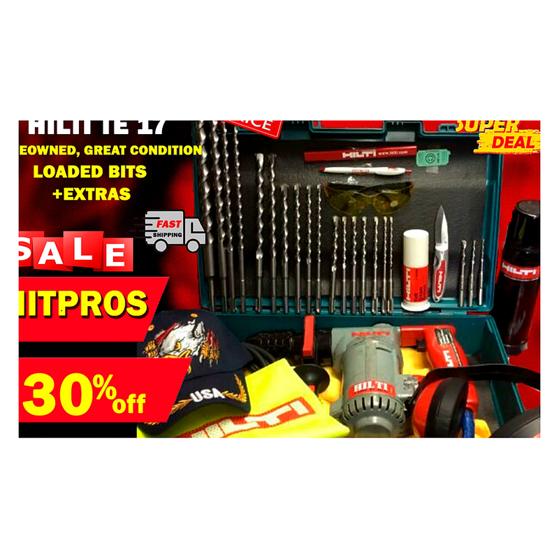 HILTI TE 17, PREOWNED, GREAT CONDITION, LOADED BITS, EXTRAS