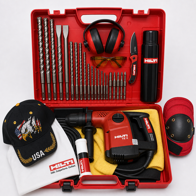 HILTI TE 2 DRILL, NEW, FREE THERMO, BITS, A LOT OF EXTRAS