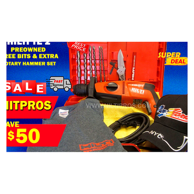HILTI TE 2 HAMMER DRILL, PREOWNED, FREE BITS, EXTRAS