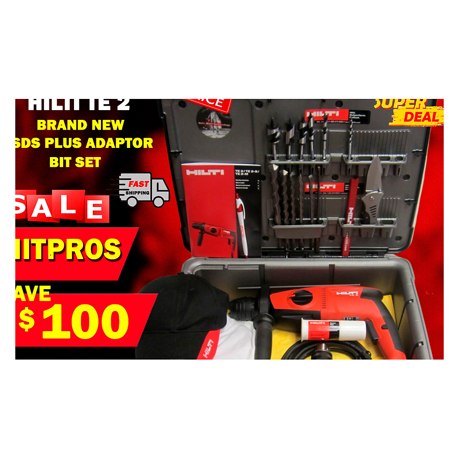 HILTI TE 2, SDS PLUS ADAPTOR & BIT SET, BRAND NEW, ORIGINAL