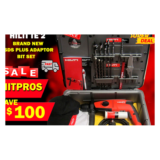 HILTI TE 2, SDS PLUS ADAPTOR & BIT SET, BRAND NEW, ORIGINAL