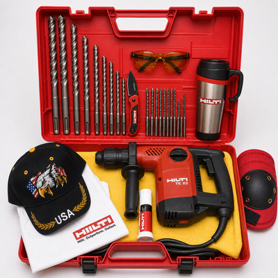 HILTI TE 22 DRILL, PREOWNED, FREE BITS AND EXTRAS, FREE COFFEE MUG