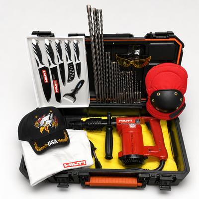 HILTI TE 22 HAMMER DRILL, PREOWNED, FREE KNIFE SET, EXTRAS
