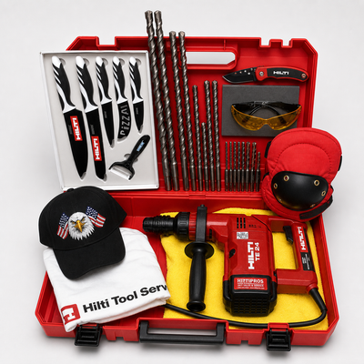 HILTI TE 24 HAMMER DRILL, PREOWNED, FREE KNIFE SET, EXTRAS