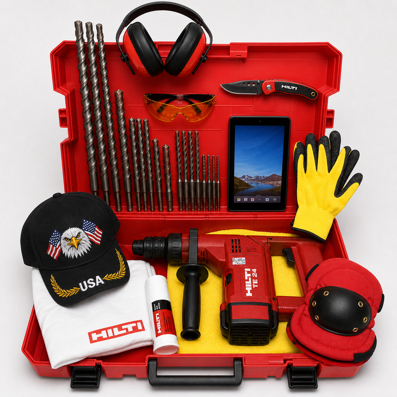 HILTI TE 24 HAMMER DRILL, PREOWNED, FREE TABLET, BITS, EXTRAS