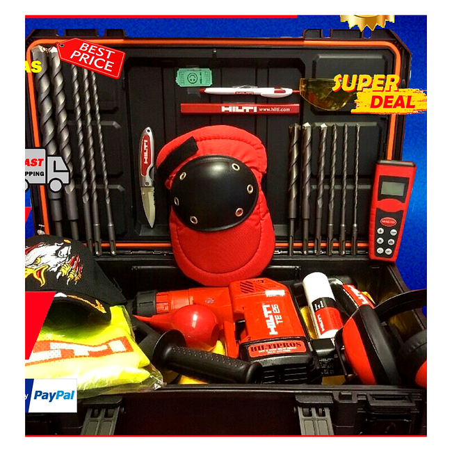 HILTI TE 25 DRILL, FREE DRILL & EXTRAS, MEASURING LASER