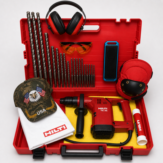 HILTI TE 25 DRILL, PREOWNED, FREE BLUETOOTH SPEAKER, DRILL & EXTRAS