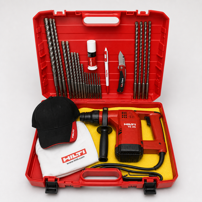 HILTI TE 25, PREOWNED, FREE BITS AND A LOT OF EXTRAS