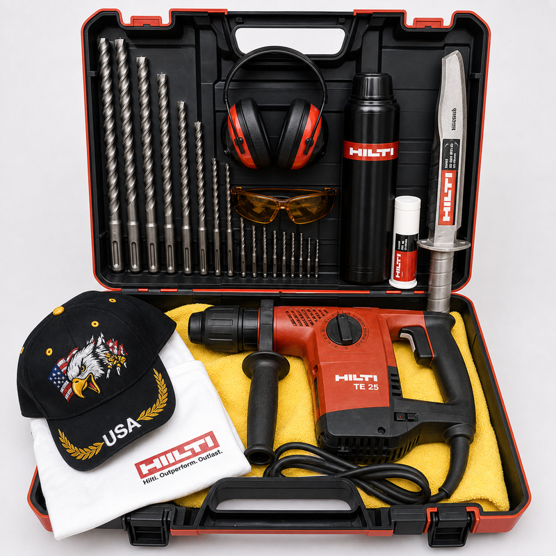 HILTI TE 25, PREOWNED, FREE THERMO, DRILL BITS, A LOT OF EXTRAS