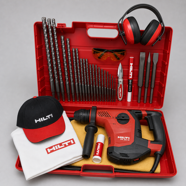 HILTI TE 30-C HAMMER DRILL, GREAT CONDITION, FREE BITS, CHISELS