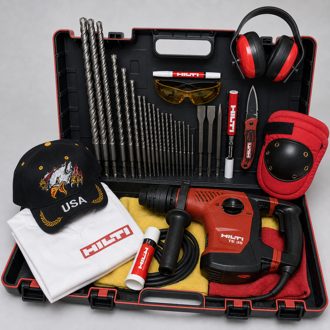 HILTI TE 35 HAMMER DRILL, PREOWNED, VERY STRONG, FREE BITS