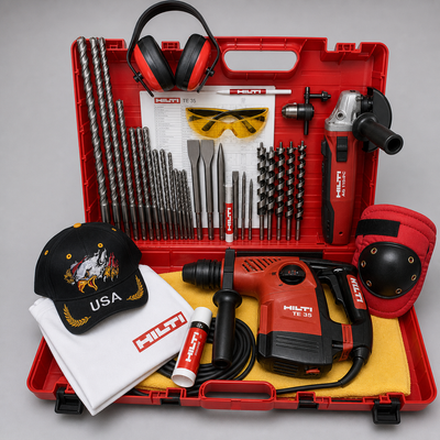 HILTI TE 35 HAMMER, PREOWNED, FREE BITS & CHISELS, ANGLE GRINDER