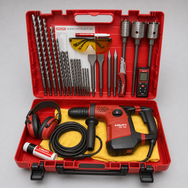 HILTI TE 35, PREOWNED, FREE BITS, LASER DISTANCE METER