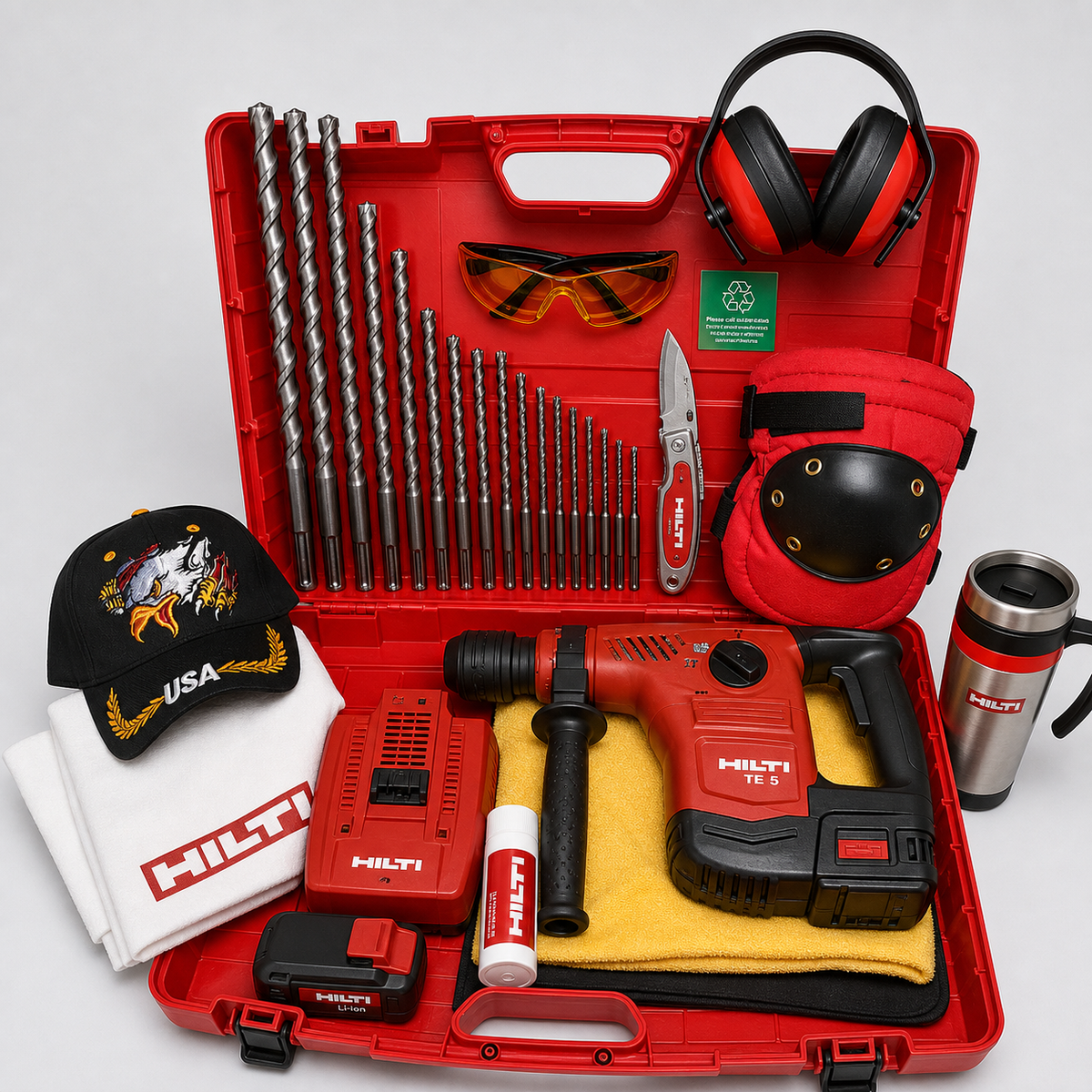 HILTI TE 5 GREAT CONDITION, FREE MUG, BITS, LOT OF EXTRAS