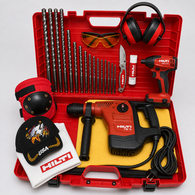 HILTI TE 5 HAMMER DRILL, FREE SID 2-A, REINFORCED HANDLE, BITS