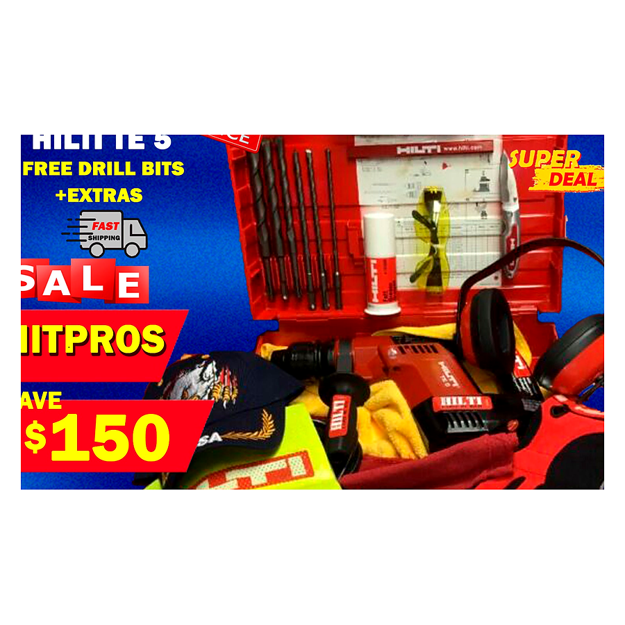 HILTI TE 5 HAMMER DRILL, FREE DRILL BITS AND EXTRAS