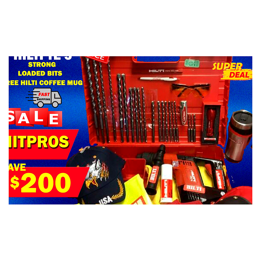 HILTI TE 5 HAMMER DRILL, FREE HILTI COFFE MUG, LOADED BITS