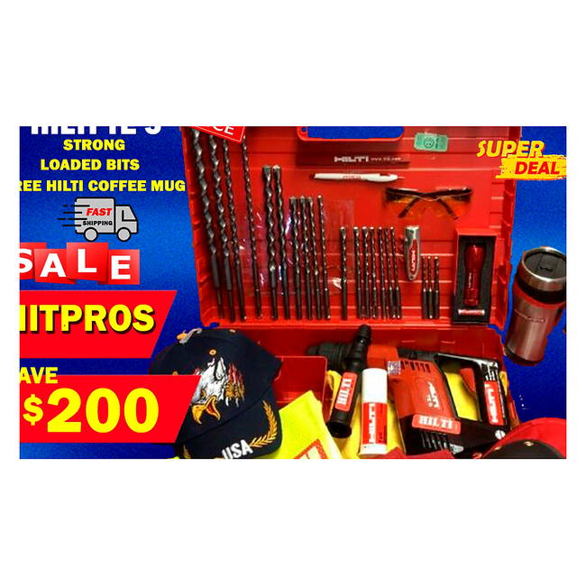 HILTI TE 5 HAMMER DRILL, FREE HILTI COFFE MUG, LOADED BITS